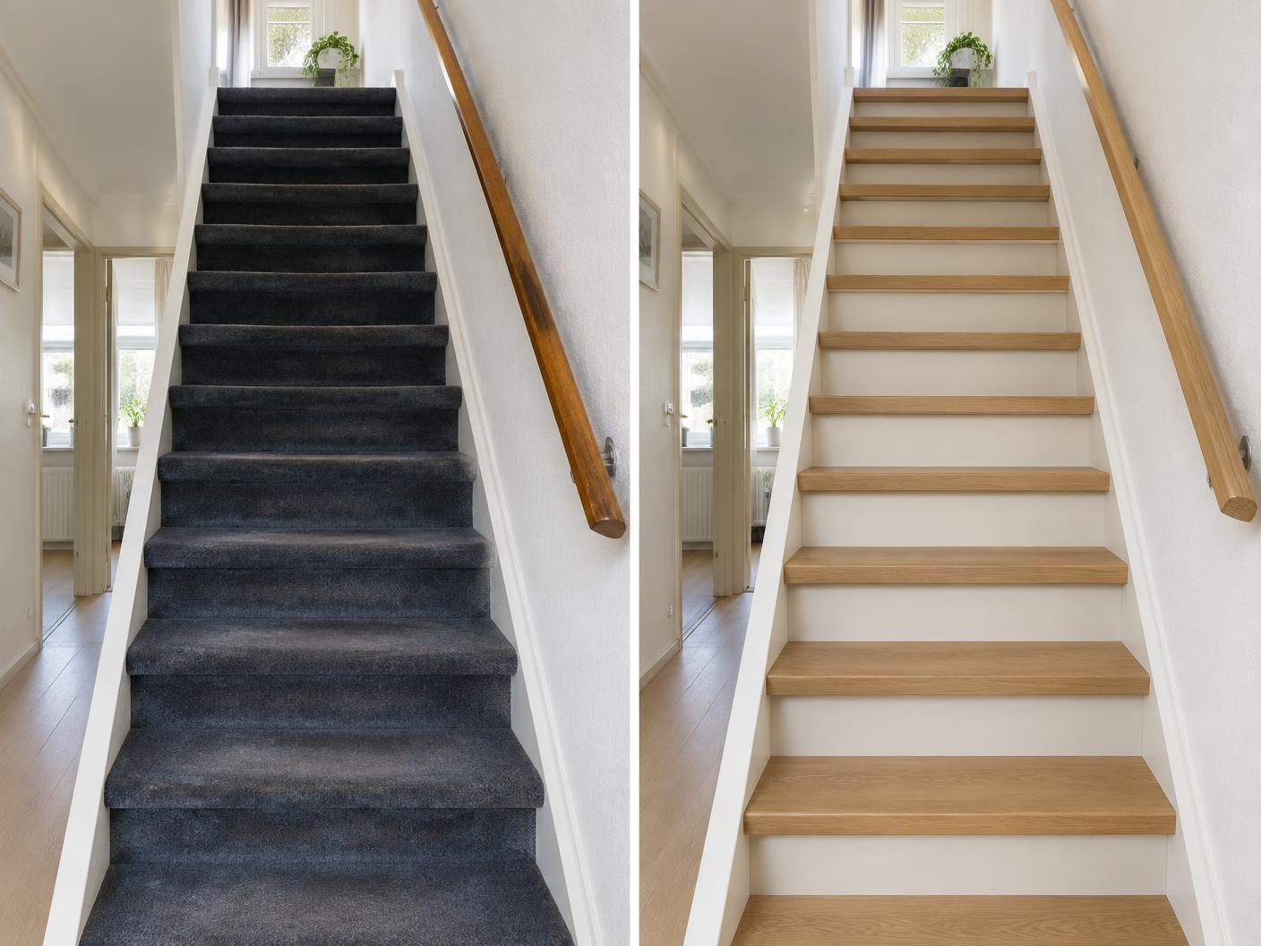 Trap voor en na renovatie